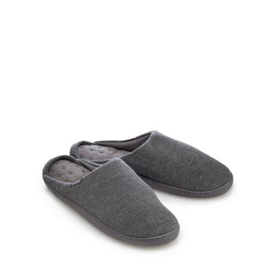 Totes Grey waffle mule slippers